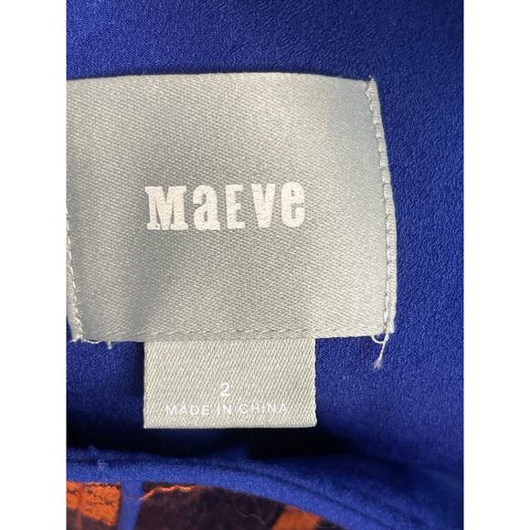 Maeve Anthropologie Women's Size 2 Orange Blue Polka Dot Sleeveless Sheath Dress - Picture 6 of 7